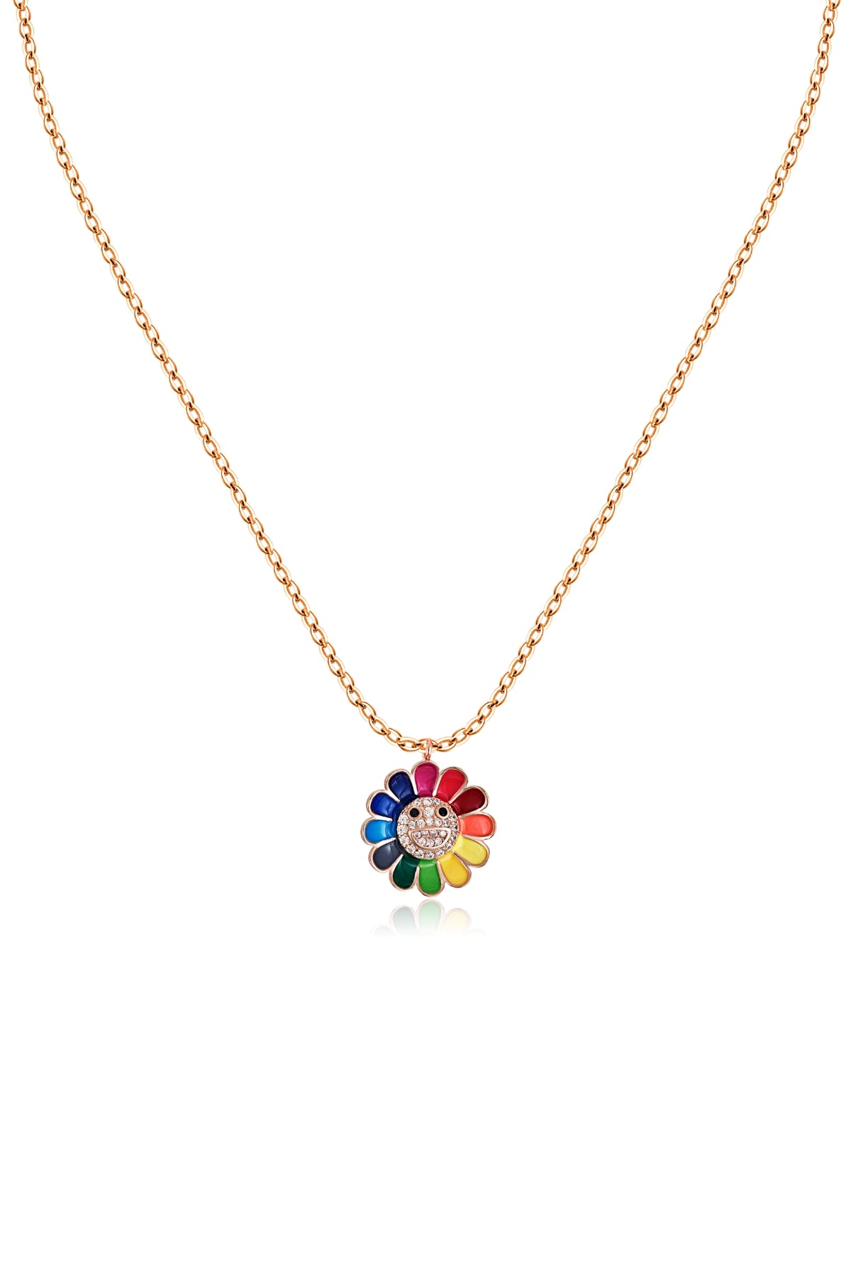 z Rainbow Sunny Flower Necklace