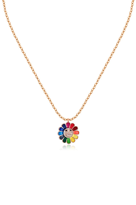 z Rainbow Sunny Flower Necklace