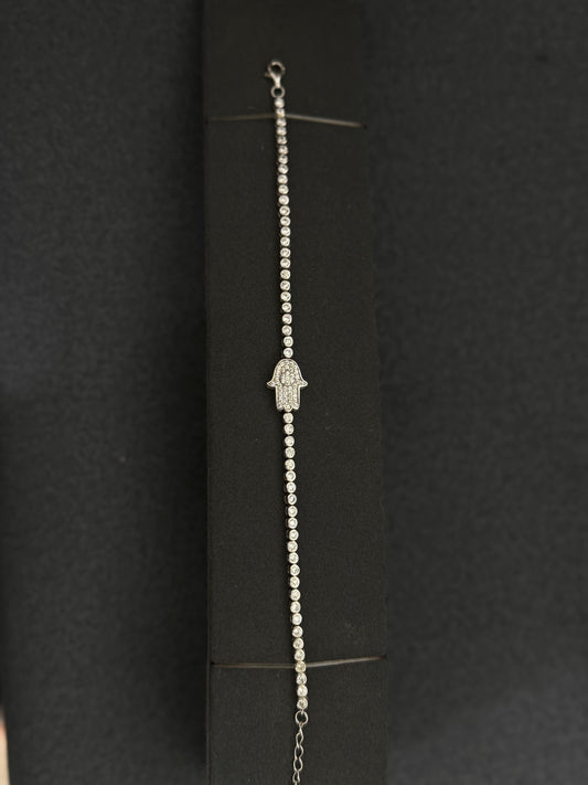 Hamsa Tennis Bracelet: 6.5"+  1"