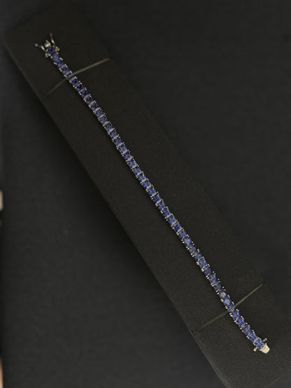 Dark Blue Square Tennis Bracelet: 8"
