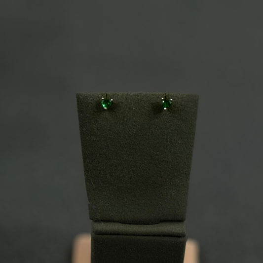Mini Green Heart Studs (South Screw Back)