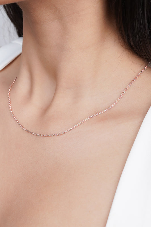 Rose Gold Spiral Chain- 16 inches