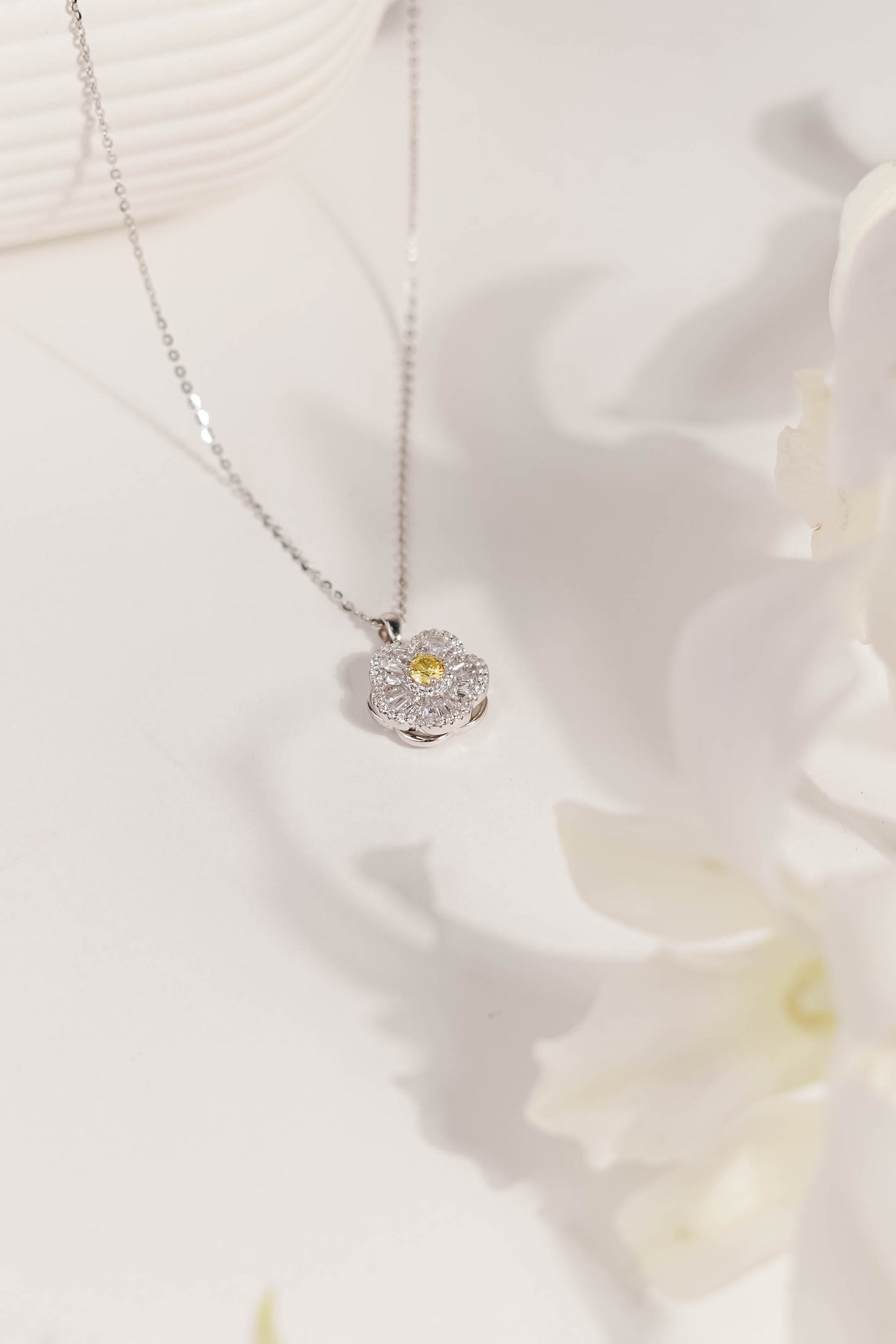 Yellow Nosy Flower Necklace