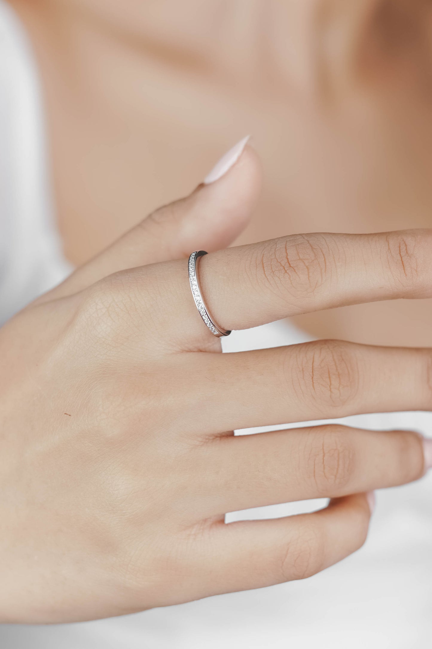 Minimal Diamond Band Ring