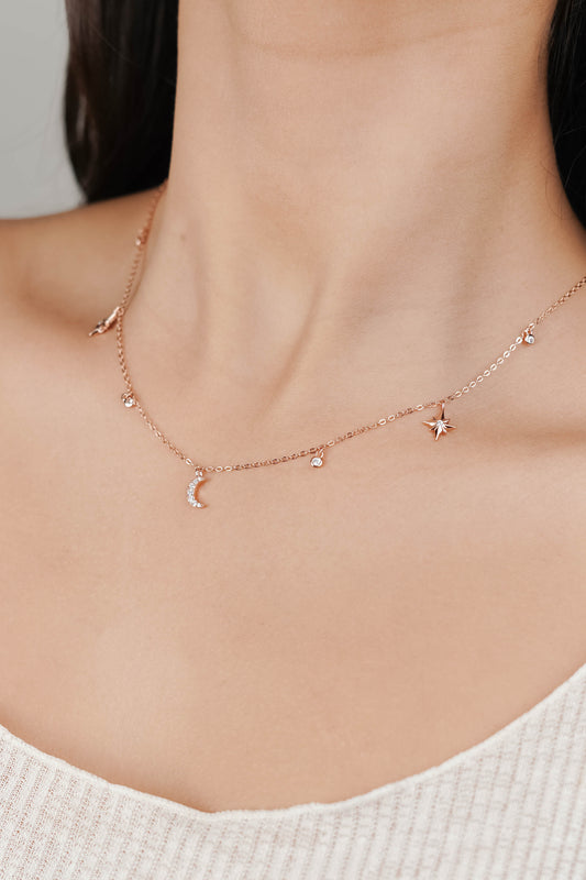 Moon and Stars Necklace