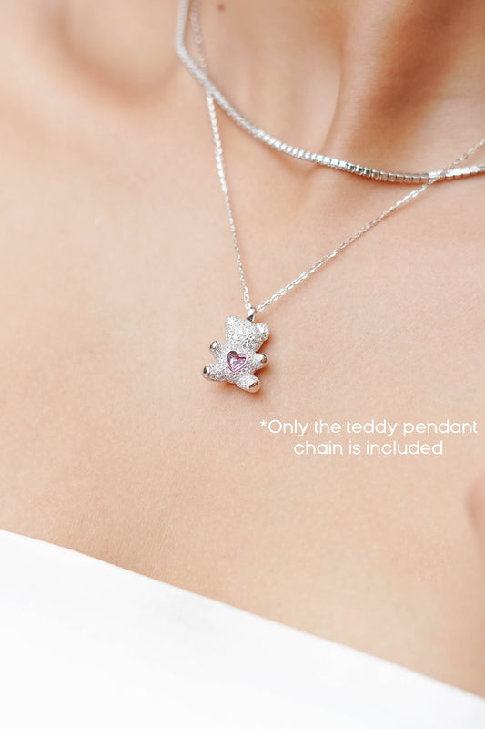 Teddy has a Heart Necklace